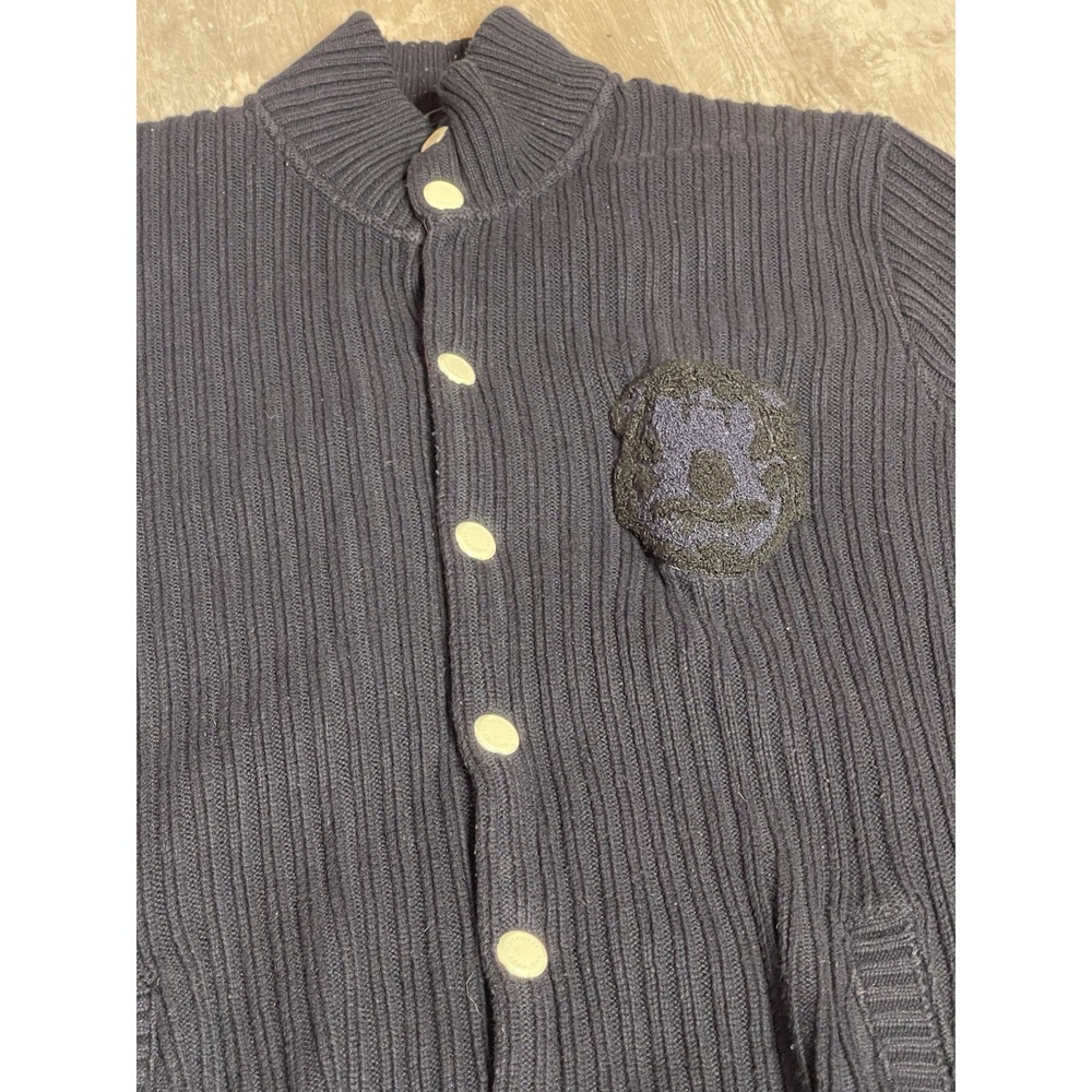Sean John Cardigan Size L Blue/red Sweater Mens Ribbed Snap‎ Button -200